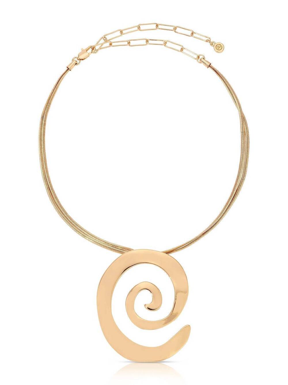 NEW ETTIKA women's aura swirl necklace in gold plated